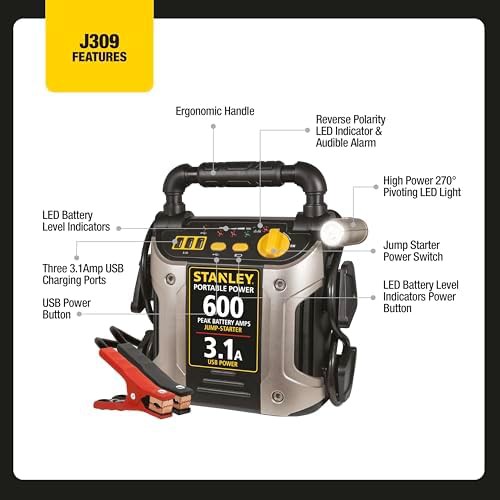 Stanley 600 amp starter with flashlight — photo 3