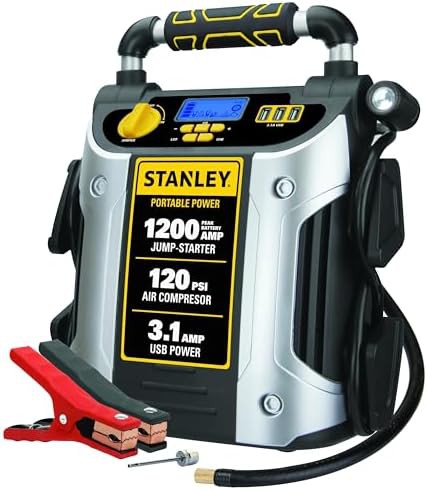 Portable 1200 Amp Jump Starter with Inflator