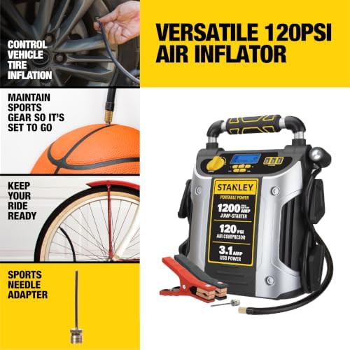 Portable 1200 Amp Jump Starter with Inflator — photo 3