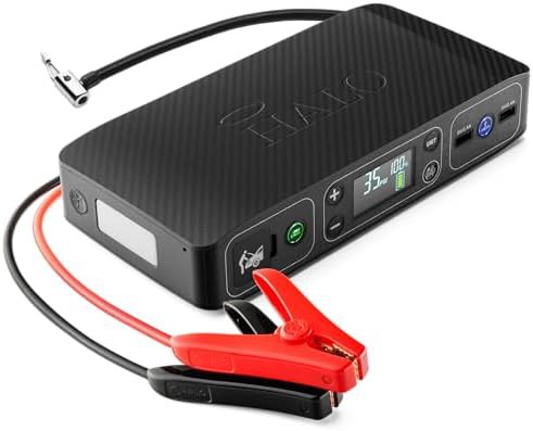 Black jump starter and power bank combo