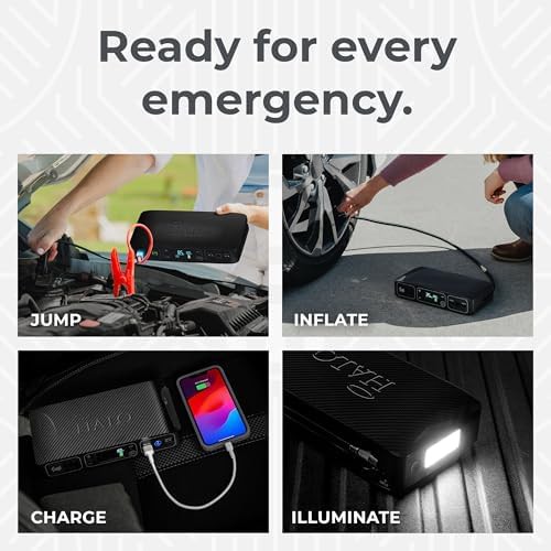 Black jump starter and power bank combo — photo 4