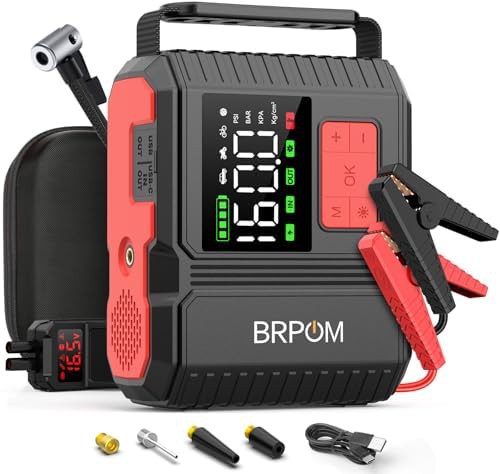 BRPOM 9000A peak car jump starter with air compressor