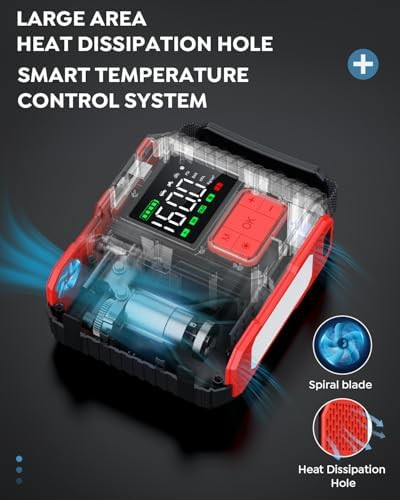 BRPOM 9000A peak car jump starter with air compressor — photo 3