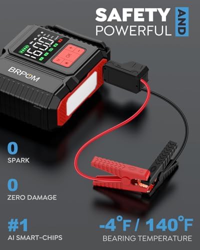 BRPOM 9000A peak car jump starter with air compressor — photo 5