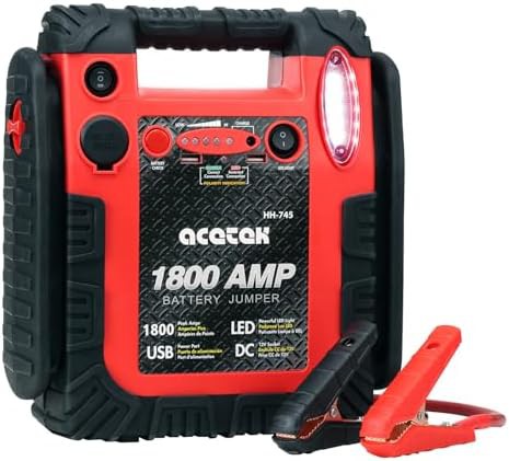 Portable 1800A power bank jump starter