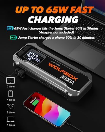 Portable 3000A Battery Booster with Fast Charging — photo 3