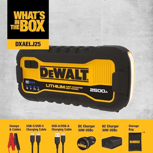 DEWALT DXAELJ25 2500 peak amp portable lithium jump starter — photo 3