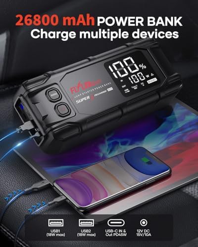 High capacity jump starter with PD65W fast charging — photo 3