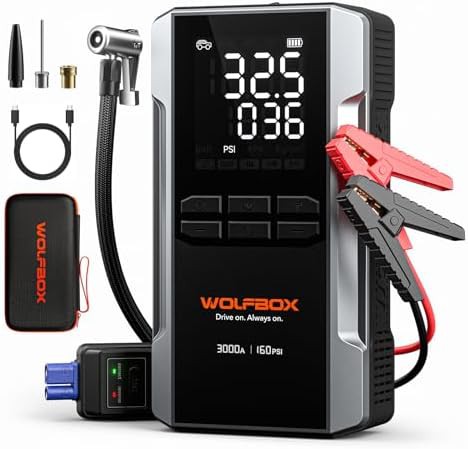 Compact 3000A Jump Starter and Tire Inflator