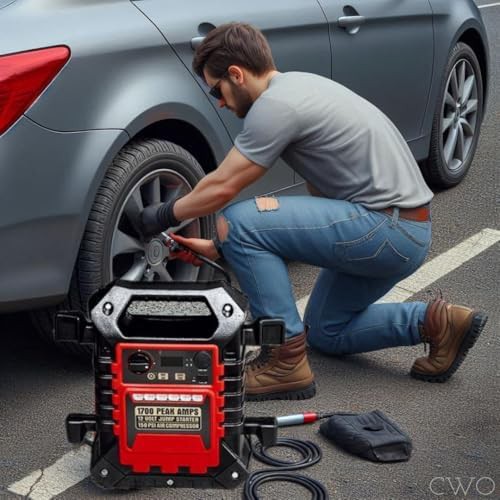 Portable 1700 amp starter with compressor — photo 4
