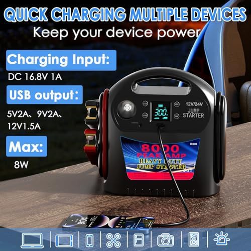 Heavy duty 12V and 24V truck jump starter — photo 3