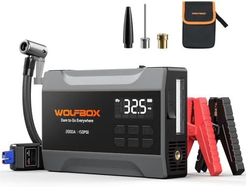 Lightweight 2000A Jump Box with Air Compressor
