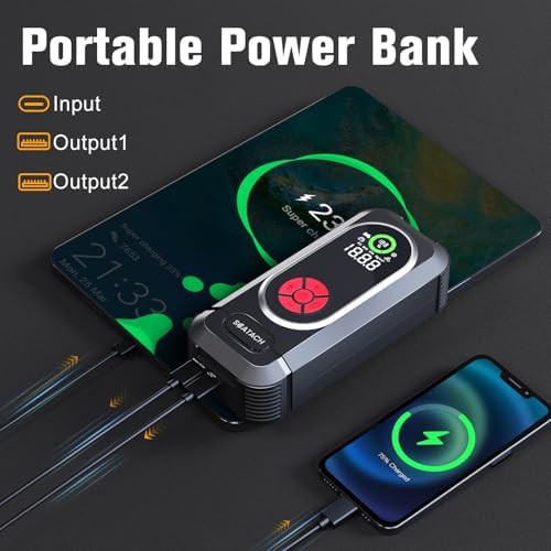 6000A battery jump starter with air compressor — photo 4