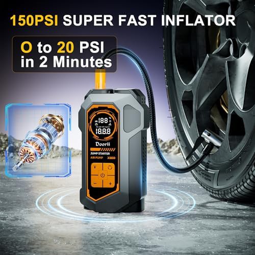 Portable jump starter with air compressor — photo 3