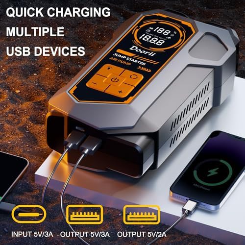 Portable jump starter with air compressor — photo 5