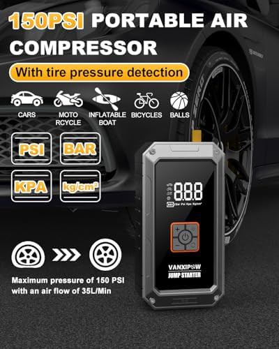 Portable Jump Starter with Motorcycle Air Compressor — photo 3