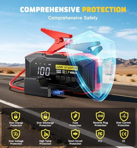Auto shutoff tire inflator and jump starter — photo 4