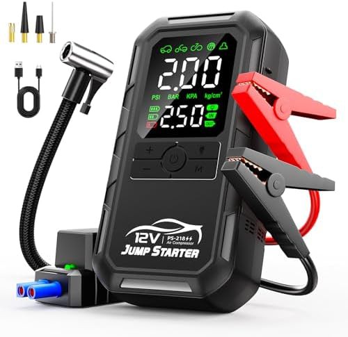 Ten-in-One 8000A Jump Starter with Compressor