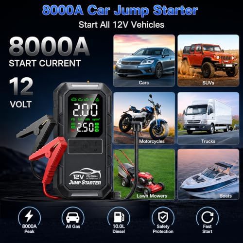Ten-in-One 8000A Jump Starter with Compressor — photo 5