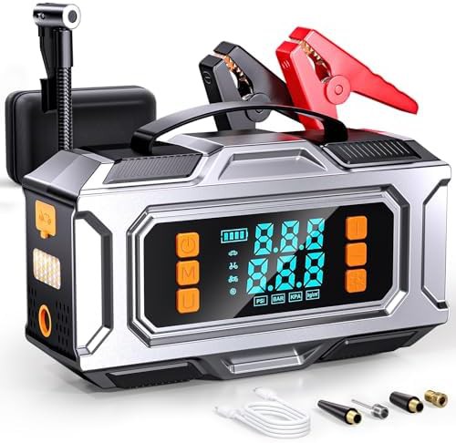Jump Starter with Auto Shutoff Inflator