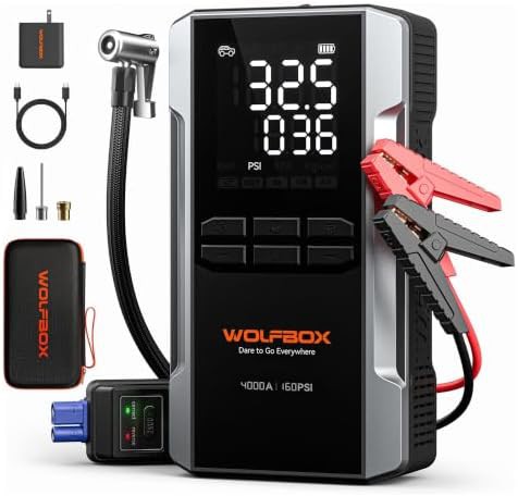 Heavy Duty 4000A Jump Starter with Compressor