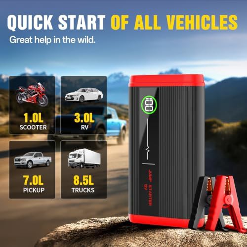 1500A car battery booster pack with display — photo 3